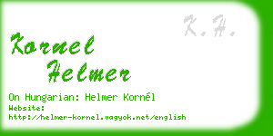 kornel helmer business card